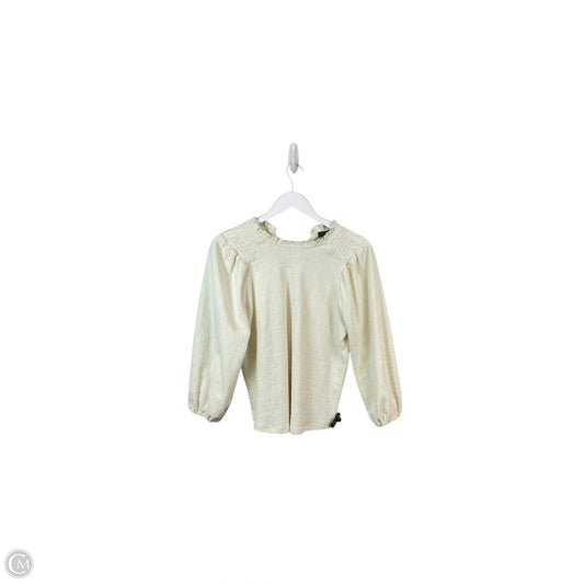 Top Long Sleeve By Current Air In Cream, Size: Xs