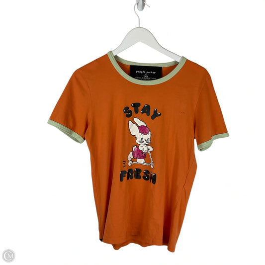 Top Short Sleeve Designer By Marc By Marc Jacobs In Orange, Size: S