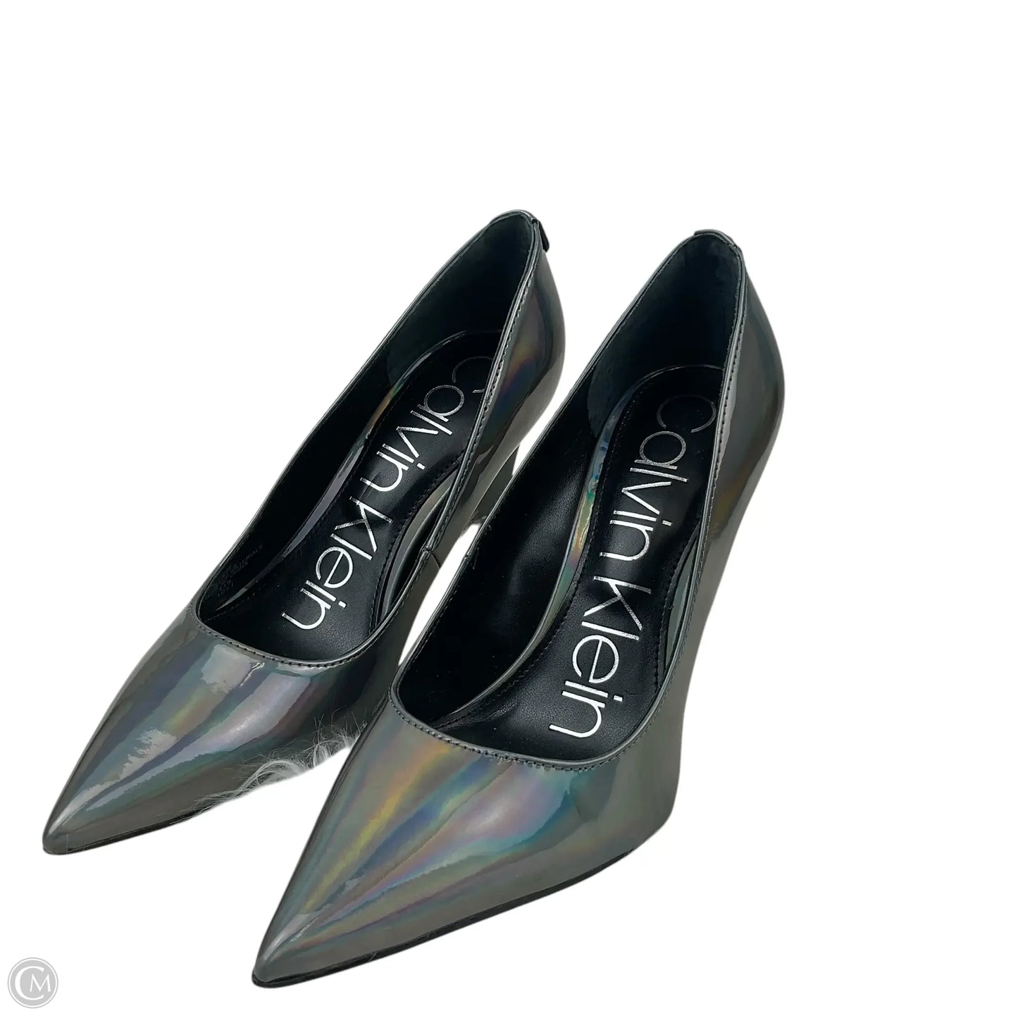 Shoes Heels Kitten By Calvin Klein In Silver, Size: 5