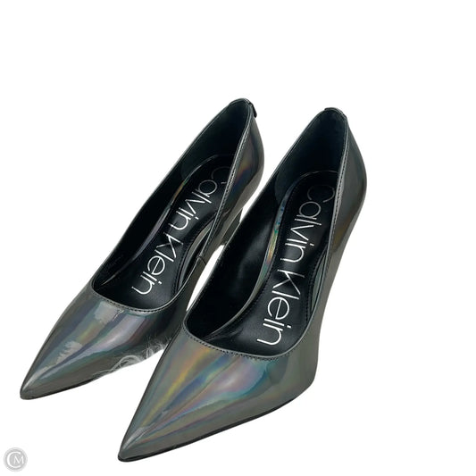 Shoes Heels Kitten By Calvin Klein In Silver, Size: 5