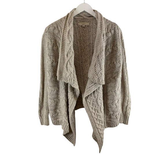 Sweater Cardigan By Loft In Cream, Size: Xs