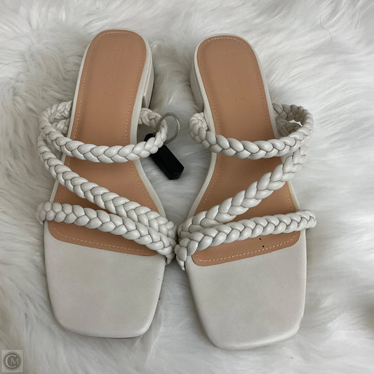 Sandals Heels Block By Cushionaire In White, Size: 10