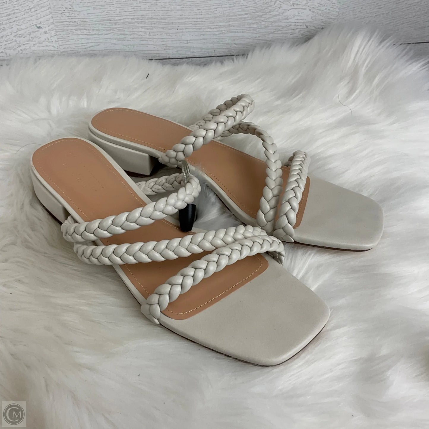 Sandals Heels Block By Cushionaire In White, Size: 10