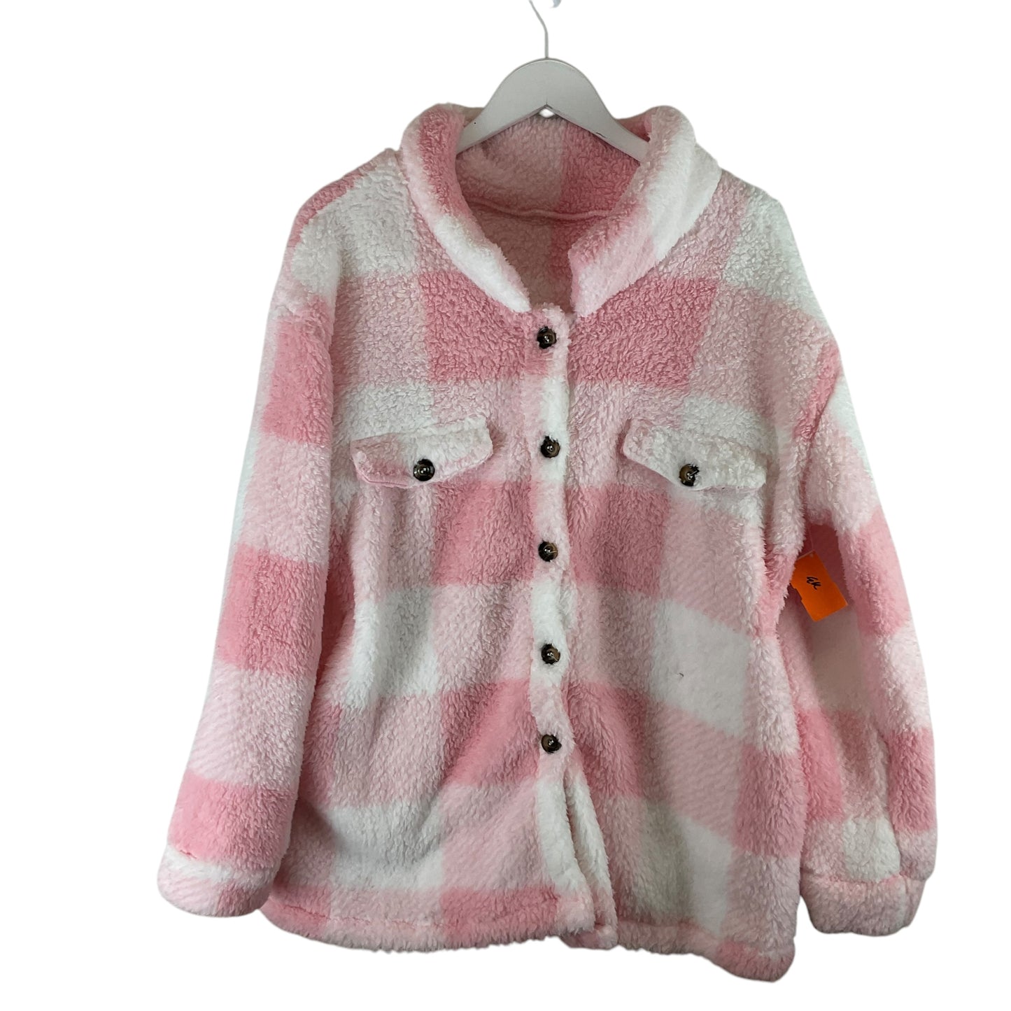 Jacket Faux Fur & Sherpa By Clothes Mentor In Pink, Size: L