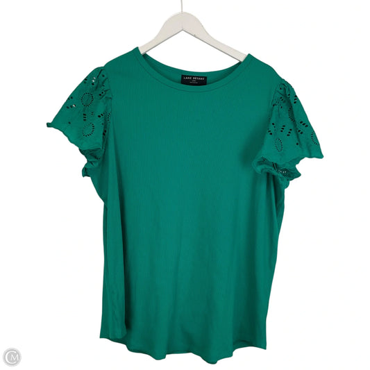 Top Short Sleeve Basic By Lane Bryant In Green, Size: 18