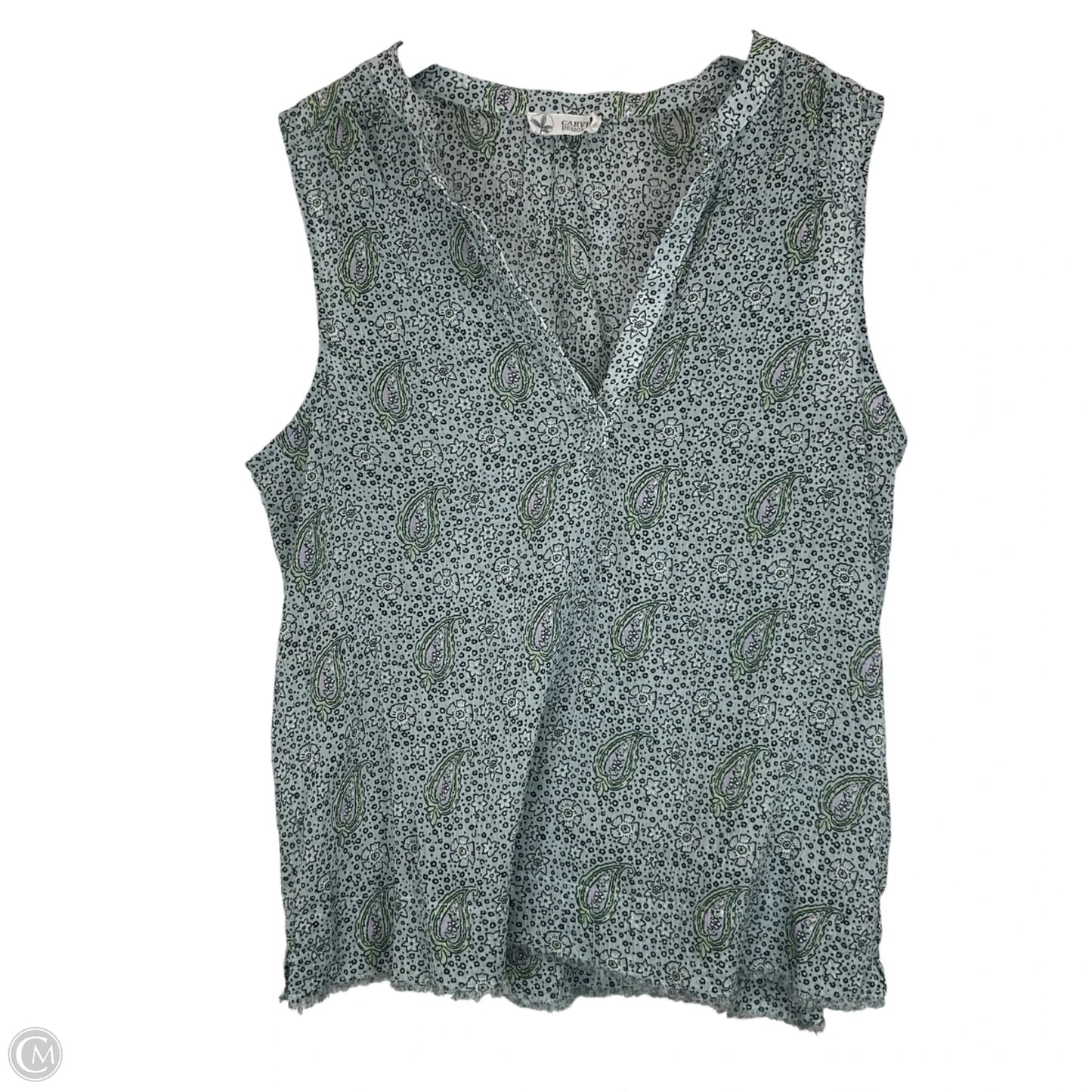 Top Sleeveless By Carve Designs In Grey, Size: L