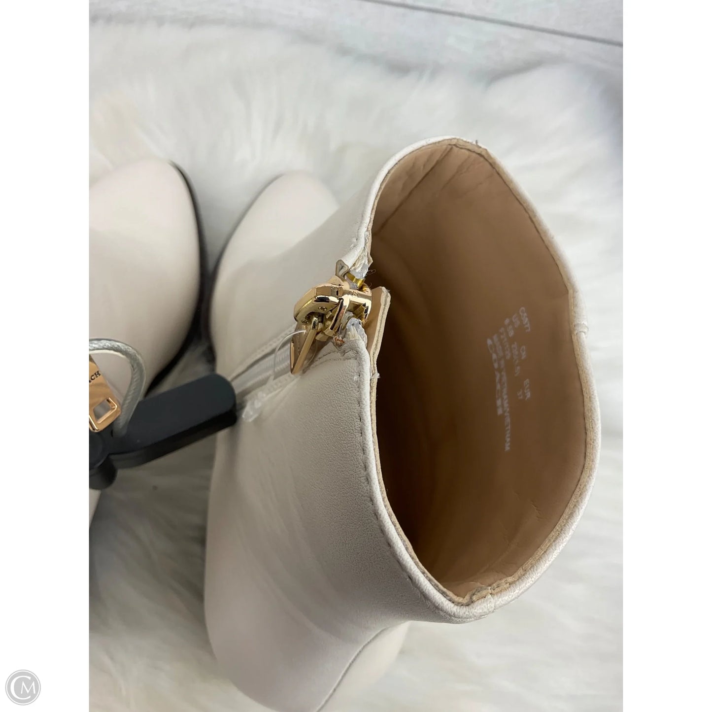 Boots Designer By Coach In Cream, Size: 6.5