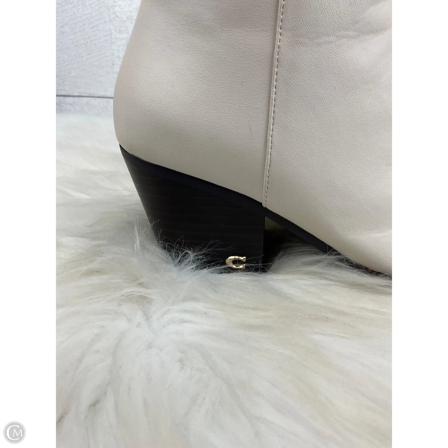 Boots Designer By Coach In Cream, Size: 6.5