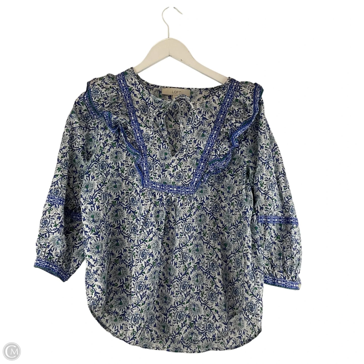 Top Long Sleeve By Loft In Blue, Size: S
