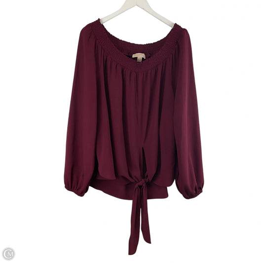 Top Long Sleeve By Michael By Michael Kors In Red, Size: Xl