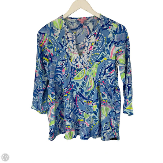 Top Long Sleeve Designer By Lilly Pulitzer In Blue, Size: Xxs