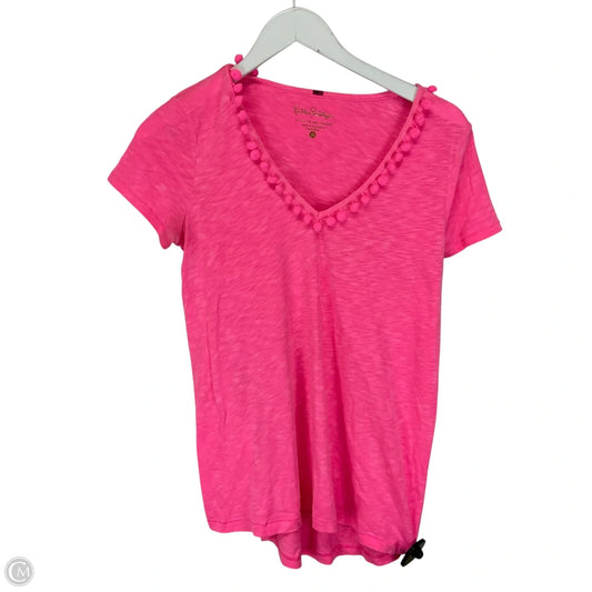 Top Short Sleeve Designer By Lilly Pulitzer In Pink, Size: S