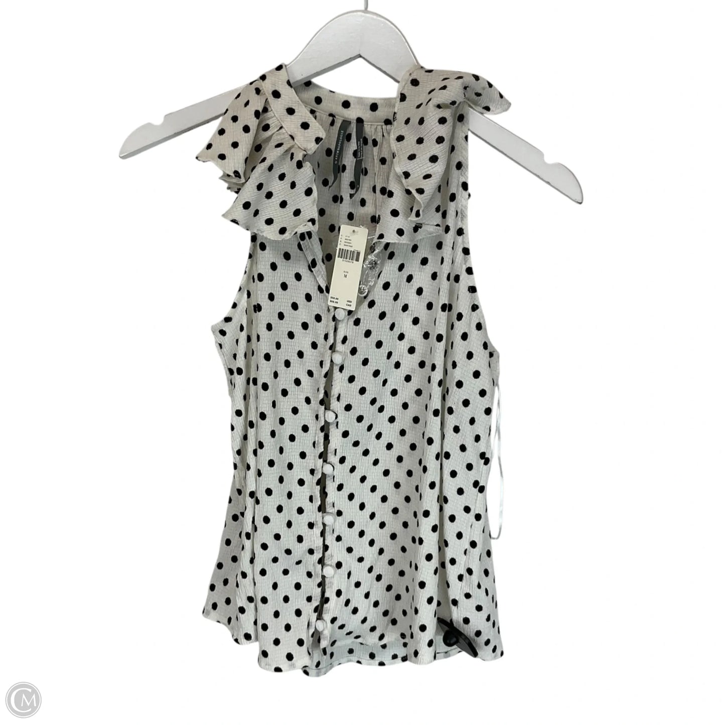 Top Sleeveless By Anthropologie In White, Size: M