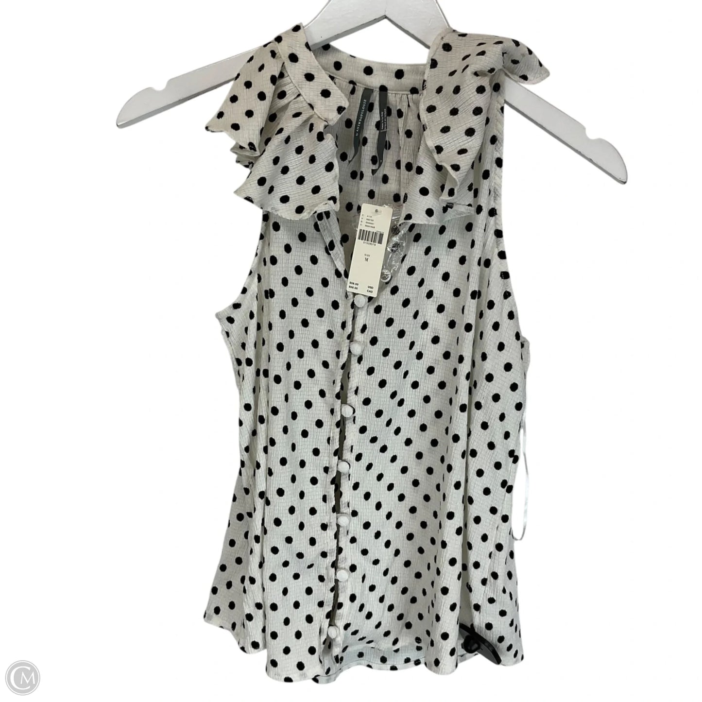 Top Sleeveless By Anthropologie In White, Size: M