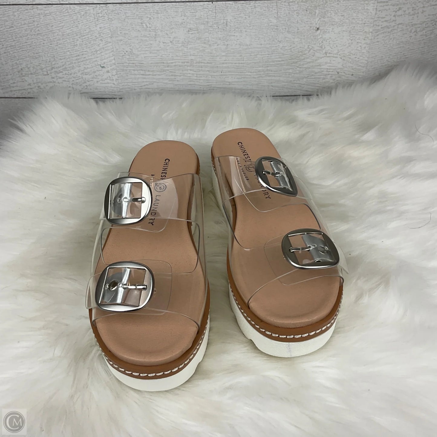 Sandals Heels Platform By Chinese Laundry In White, Size: 5.5