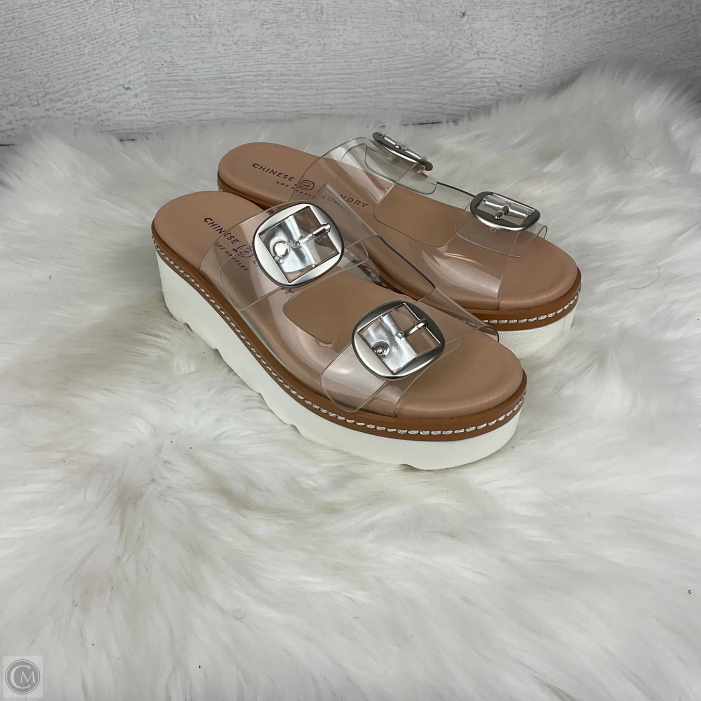 Sandals Heels Platform By Chinese Laundry In White, Size: 5.5