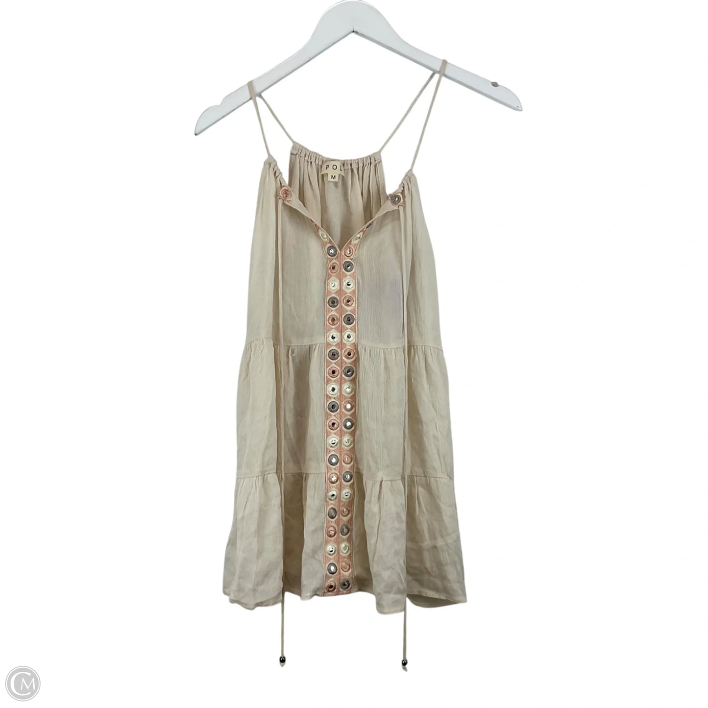 Top Sleeveless By Pol In Cream, Size: M