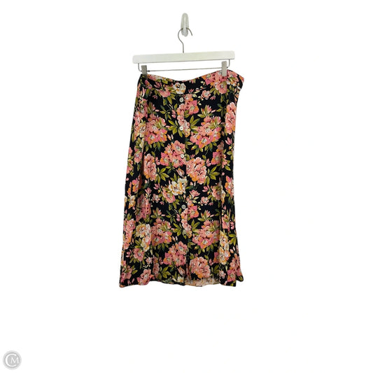 Skirt Midi By Loft In Floral Print, Size: Xl