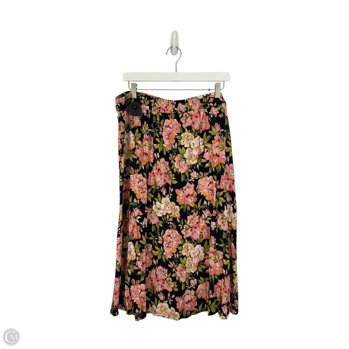 Skirt Midi By Loft In Floral Print, Size: Xl