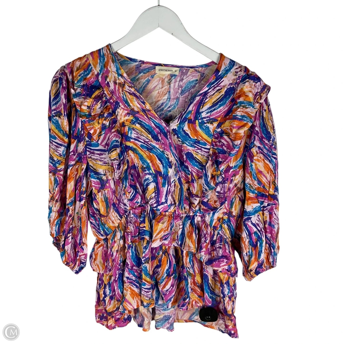 Top Long Sleeve By Clothes Mentor In Multi-colored, Size: M
