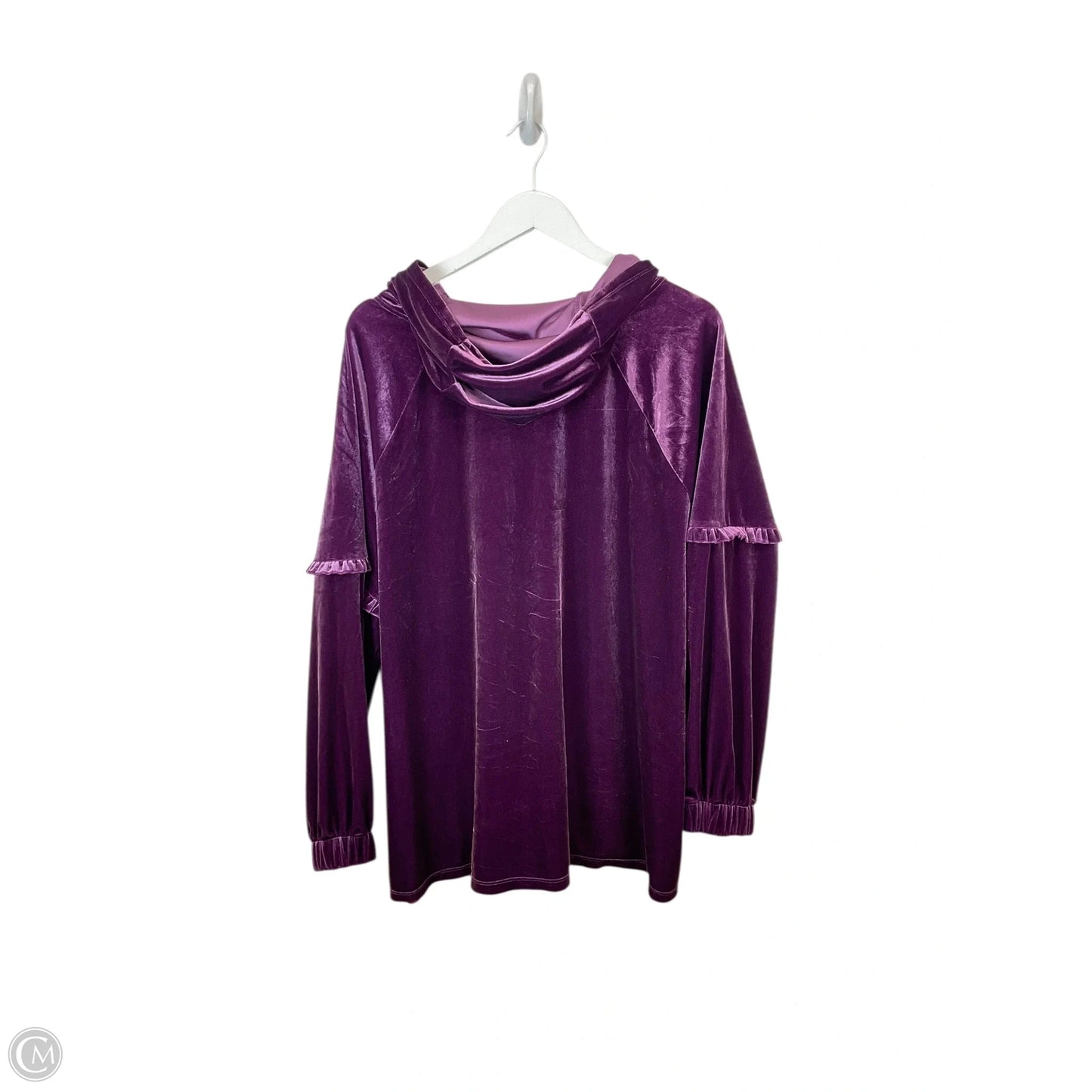 Sweatshirt Hoodie By Roamans In Purple, Size: 1x