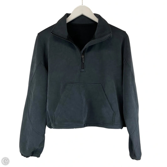 Athletic Top Long Sleeve Collar By Lululemon In Grey, Size: S