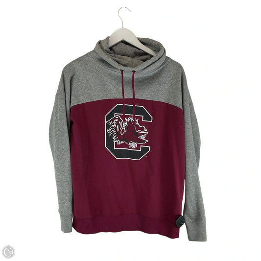 Sweatshirt Collar By Colosseum In Grey & Red, Size: M