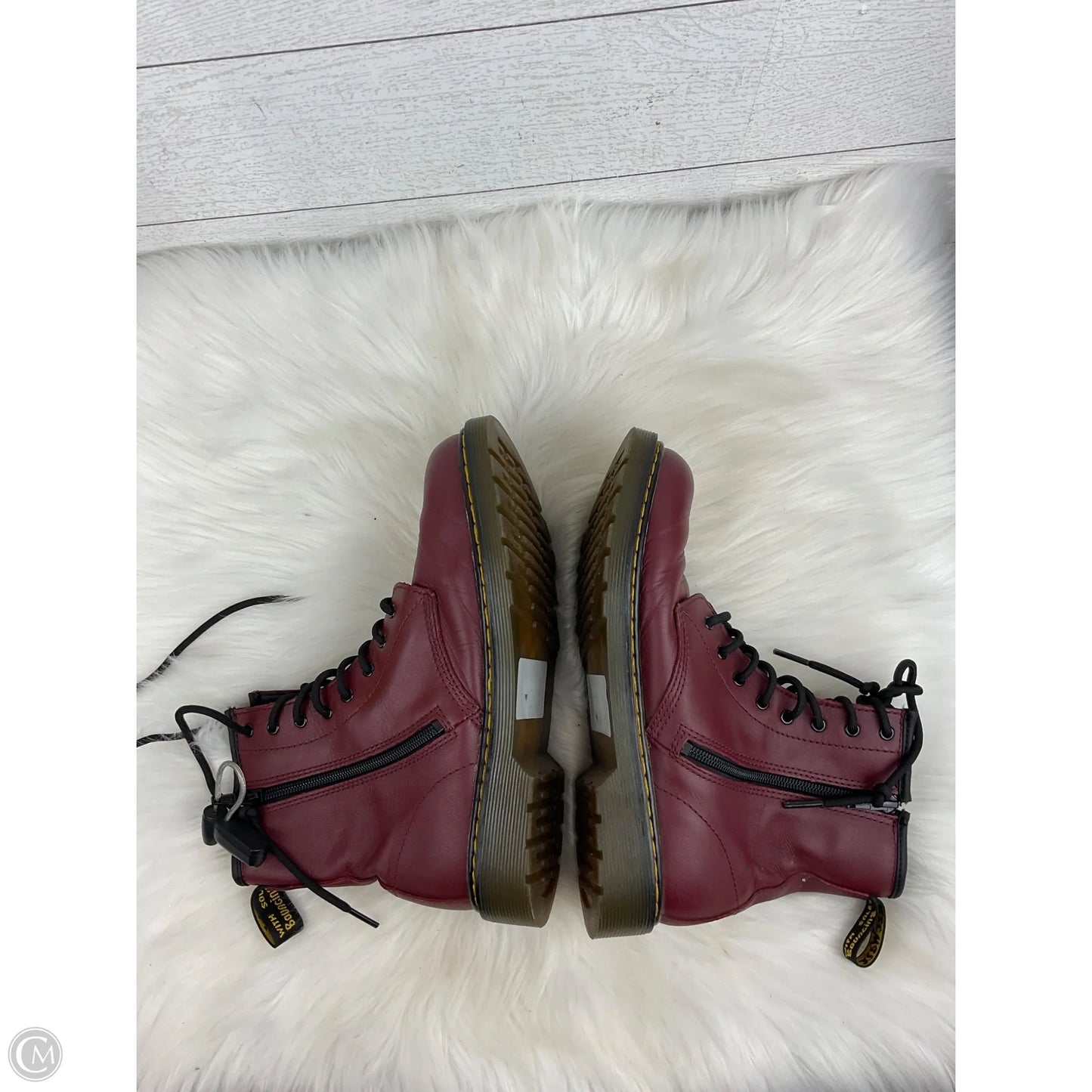 Boots Ankle Heels By Clothes Mentor In Red, Size: 6