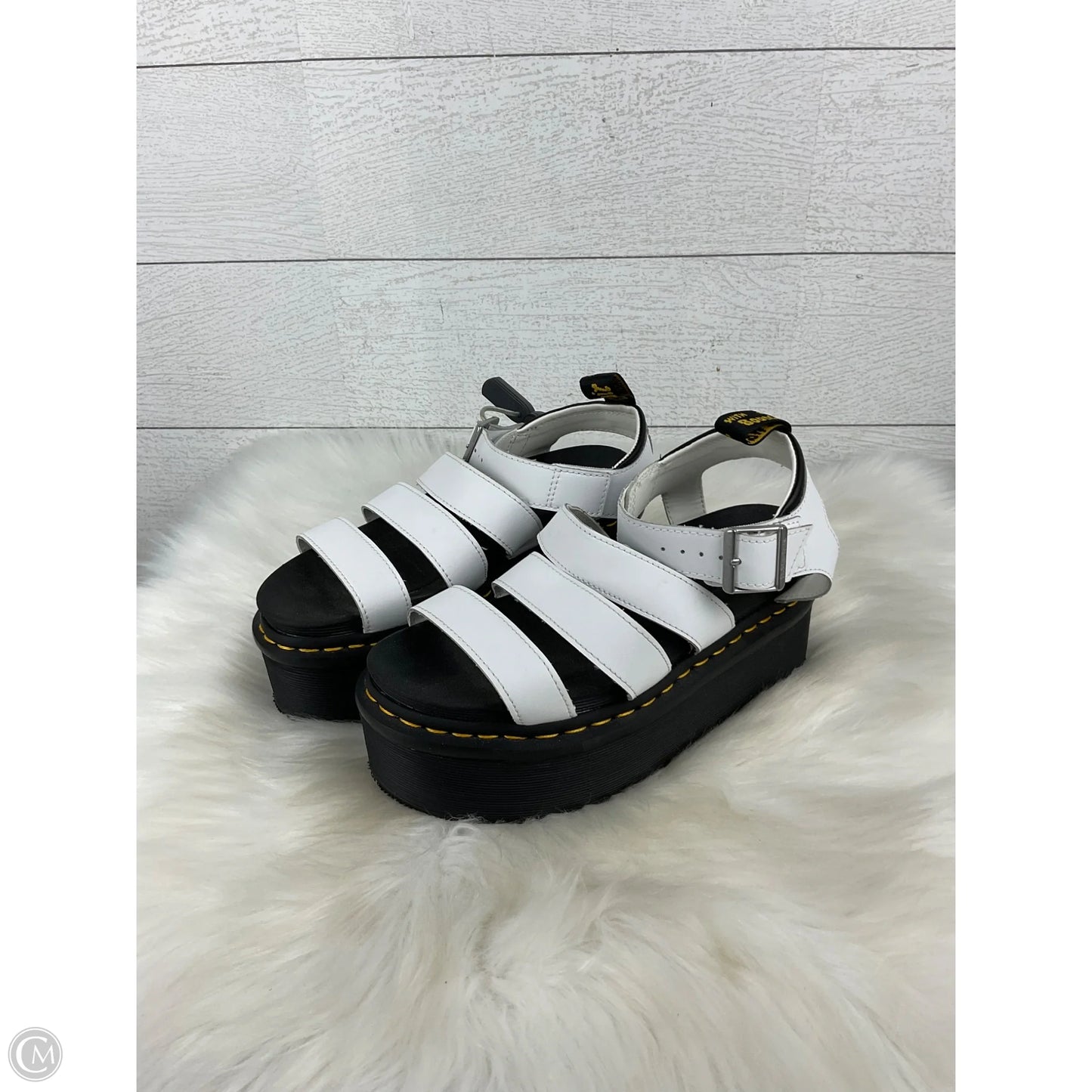Sandals Heels Platform By Clothes Mentor In White, Size: 7