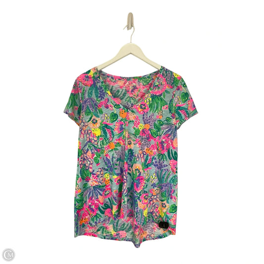 Top Short Sleeve Designer By Lilly Pulitzer In Multi-colored, Size: L
