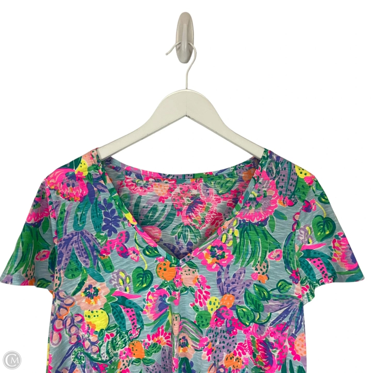 Top Short Sleeve Designer By Lilly Pulitzer In Multi-colored, Size: L