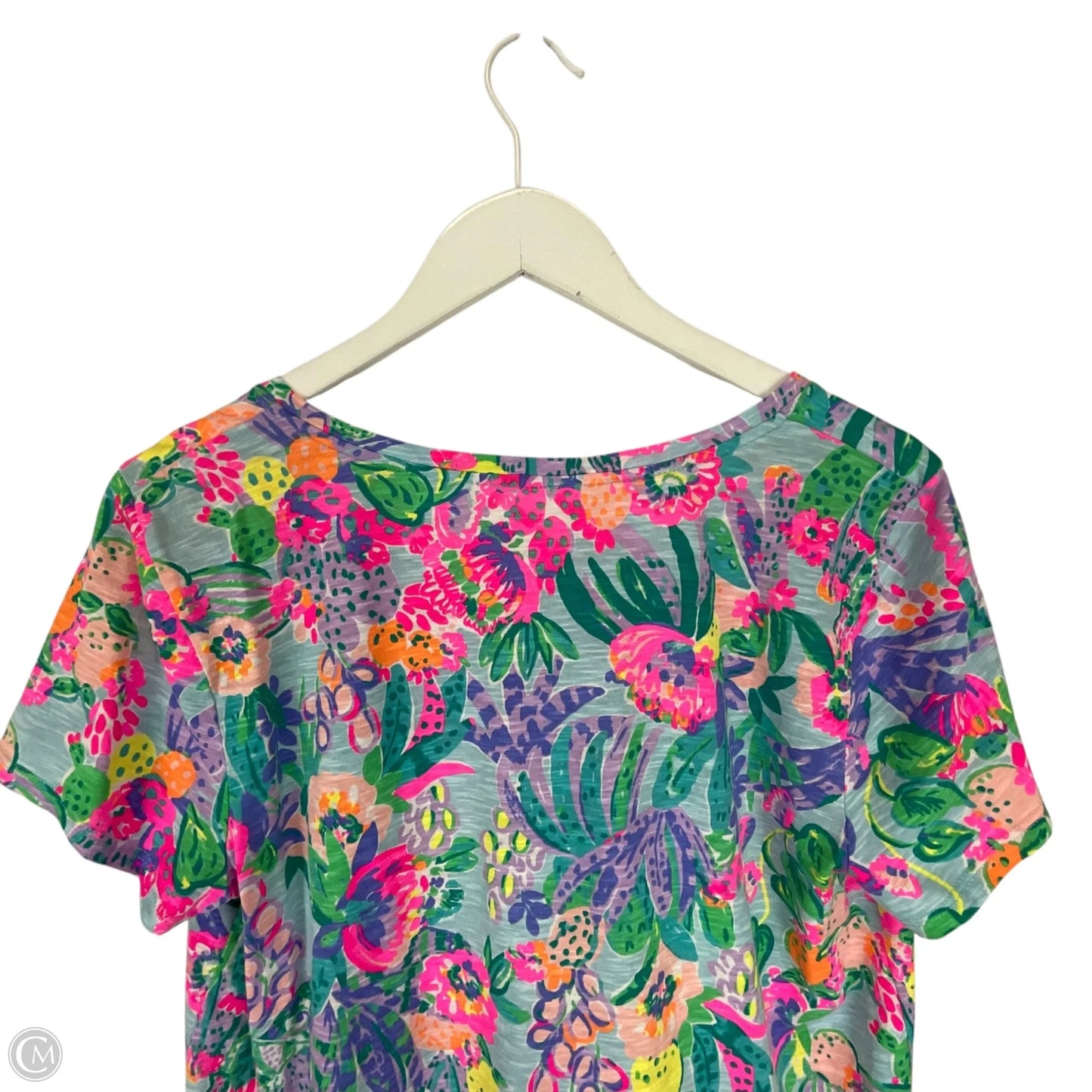 Top Short Sleeve Designer By Lilly Pulitzer In Multi-colored, Size: L
