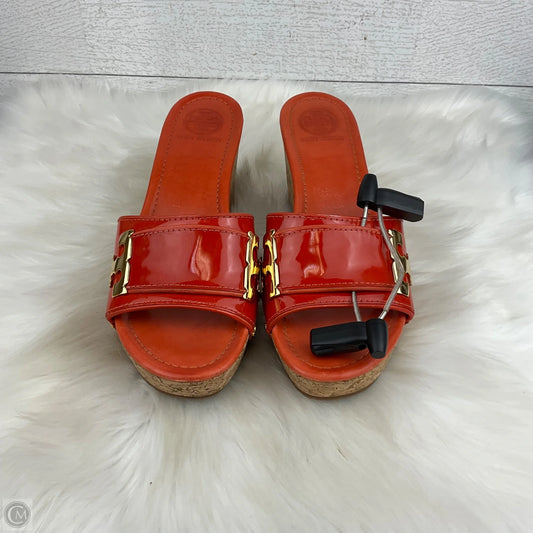 Sandals Designer By Tory Burch In Orange, Size: 9