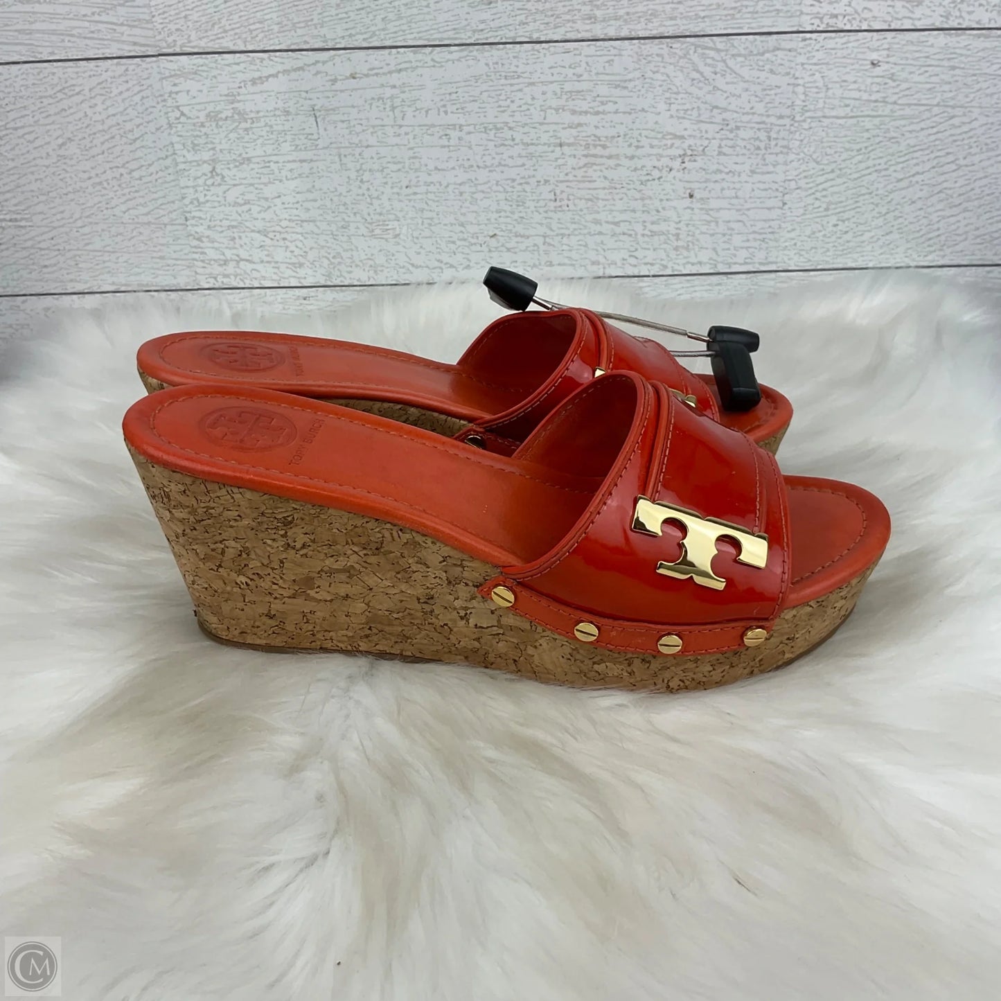 Sandals Designer By Tory Burch In Orange, Size: 9