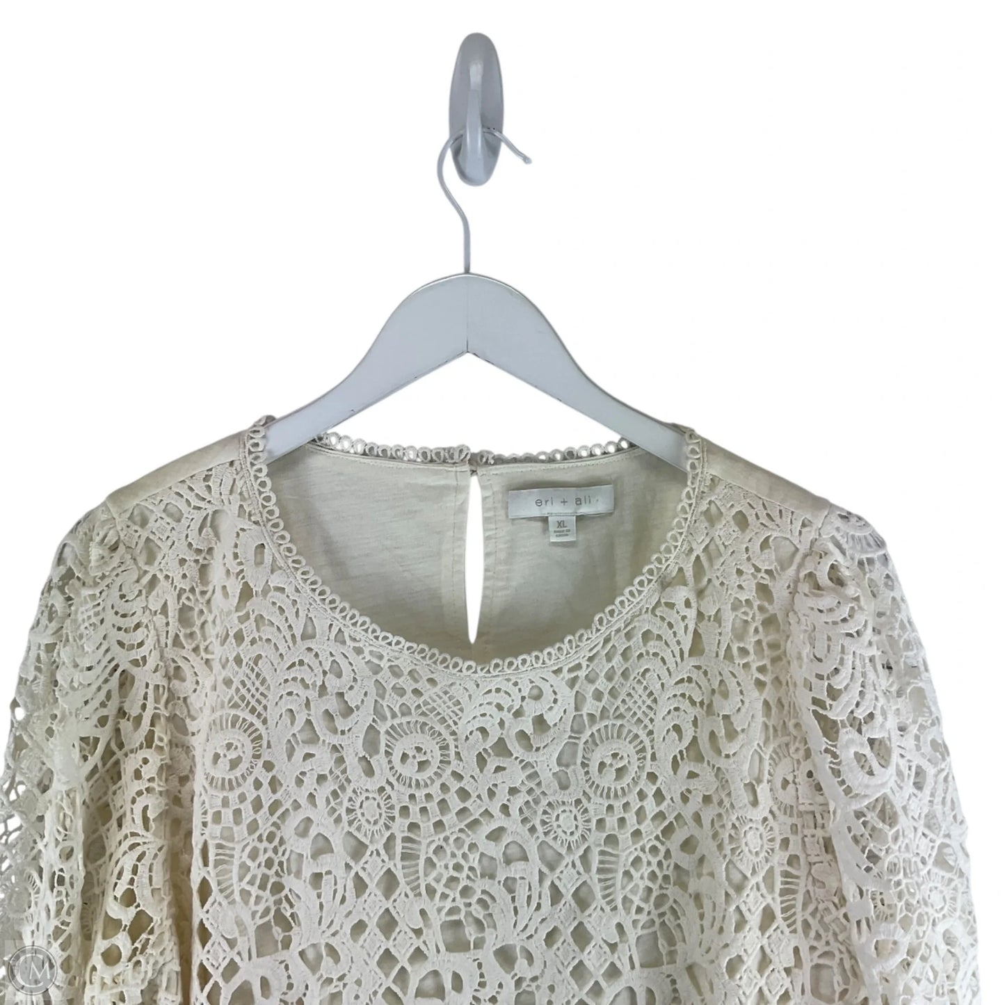Top Short Sleeve By Eri + Ali In Cream, Size: Xl