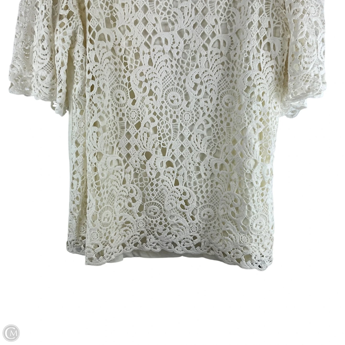 Top Short Sleeve By Eri + Ali In Cream, Size: Xl