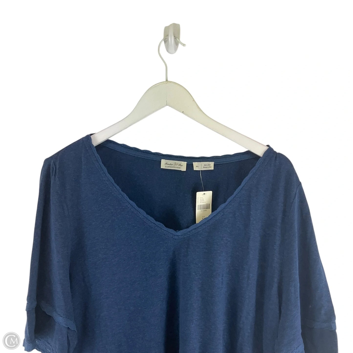 Top Short Sleeve By Meadow Rue In Navy, Size: Xl