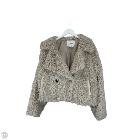 Jacket Faux Fur & Sherpa By Anthropologie In Tan, Size: S