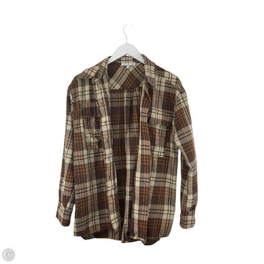 Top Long Sleeve By Hyfve In Brown, Size: S