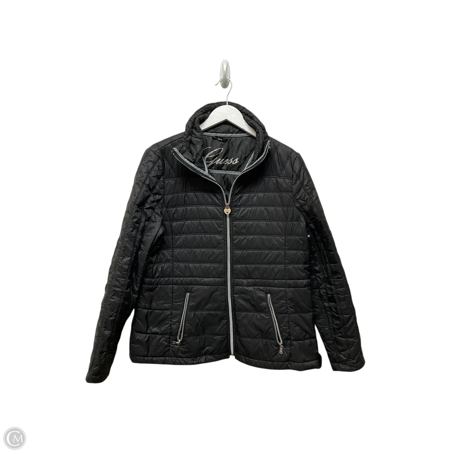Jacket Puffer & Quilted By Guess In Black, Size: Xl