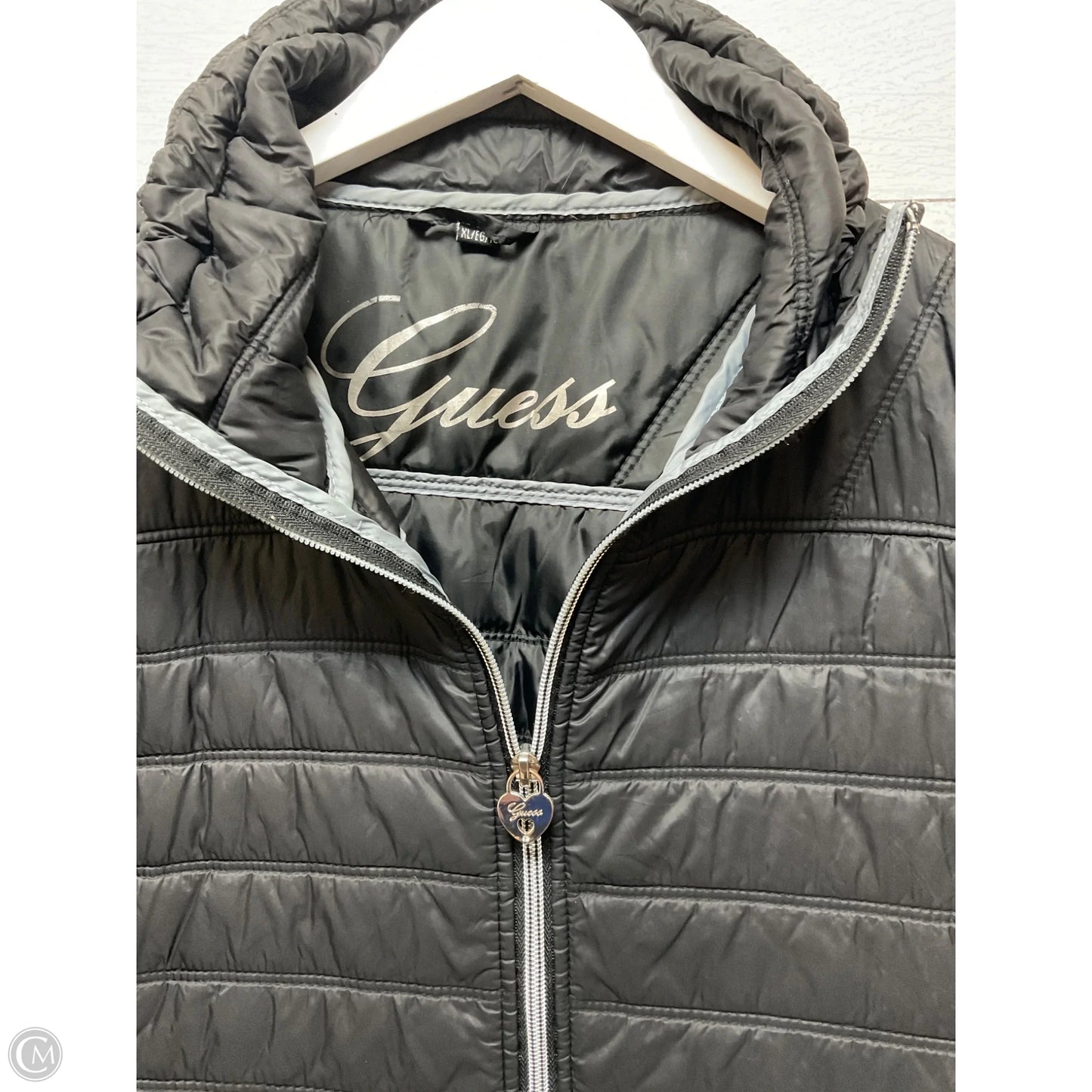 Jacket Puffer & Quilted By Guess In Black, Size: Xl