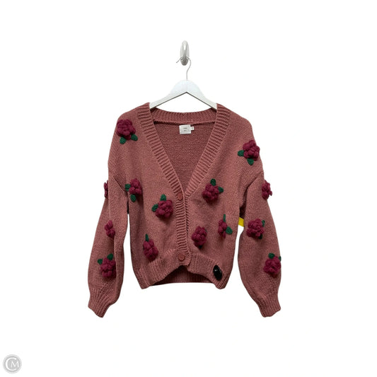 Sweater Cardigan By Clothes Mentor In Pink, Size: S