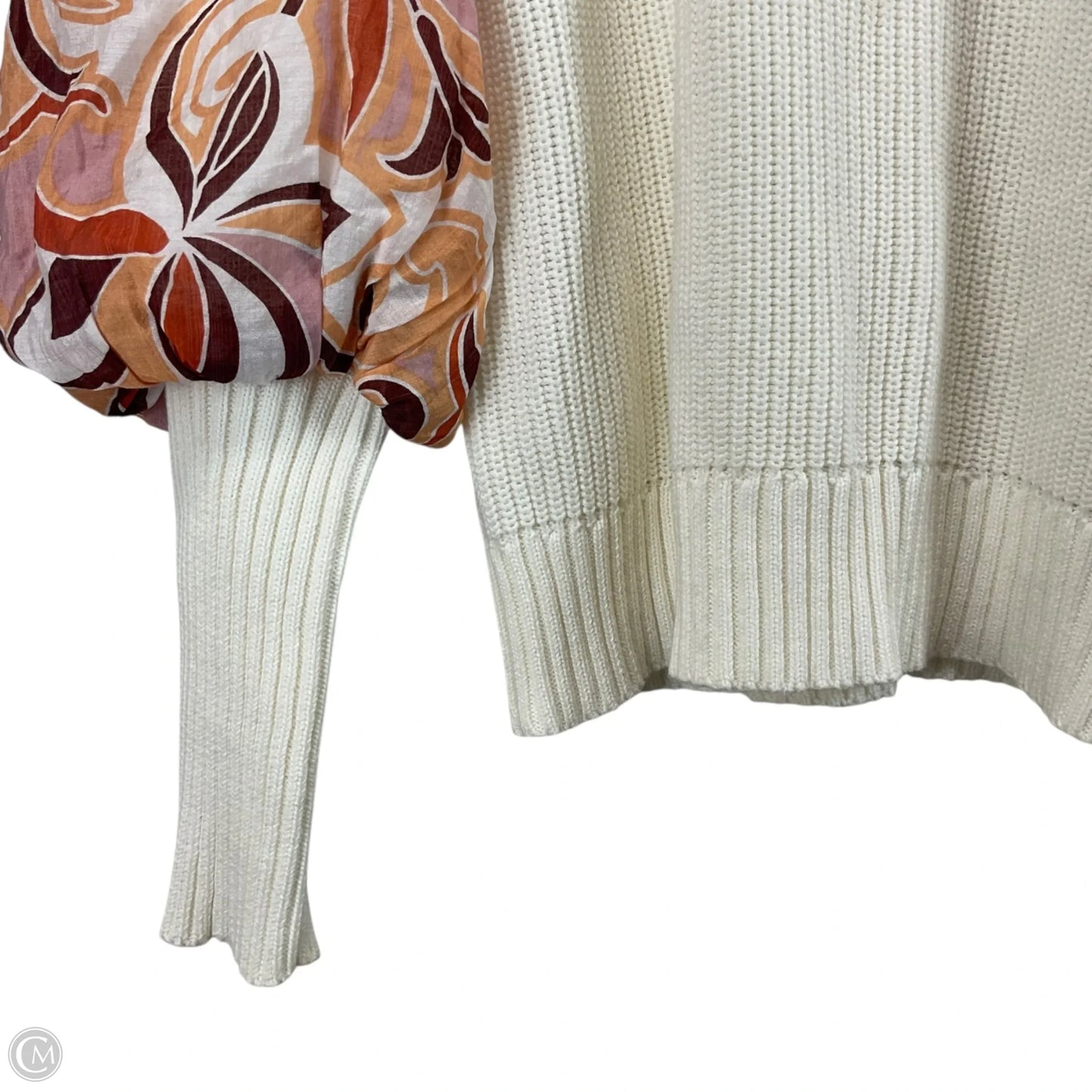 Top Long Sleeve By Fate In Orange & White, Size: M