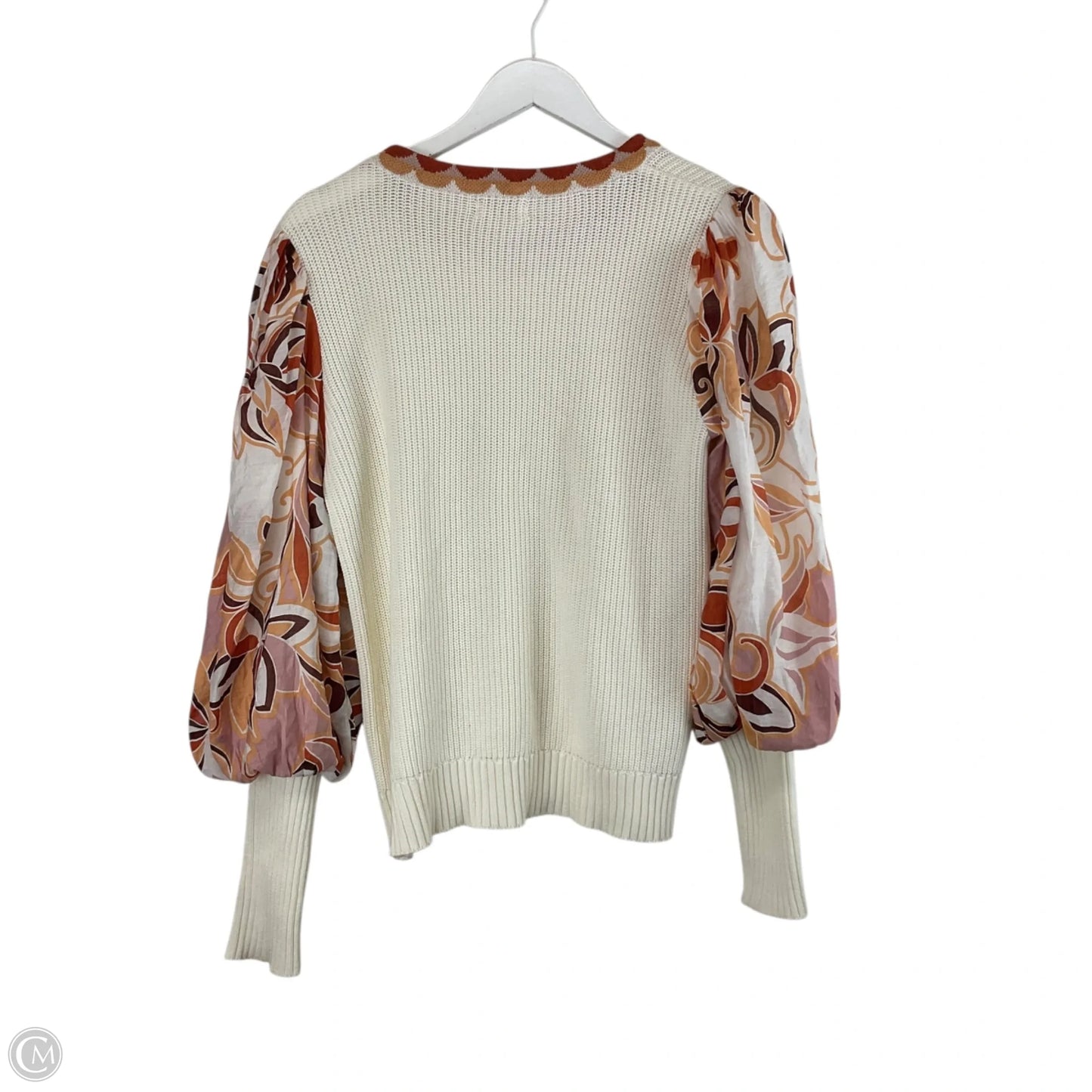 Top Long Sleeve By Fate In Orange & White, Size: M