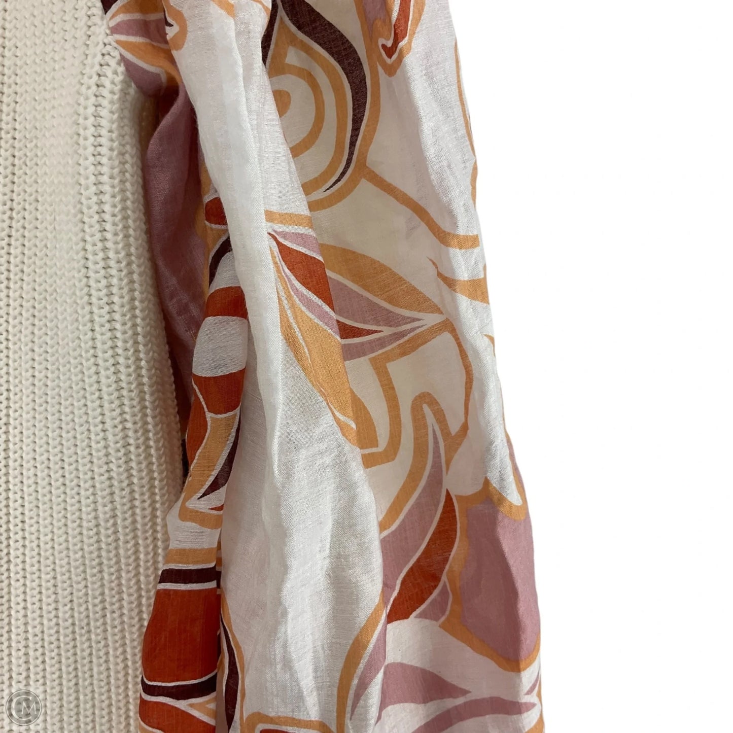 Top Long Sleeve By Fate In Orange & White, Size: M