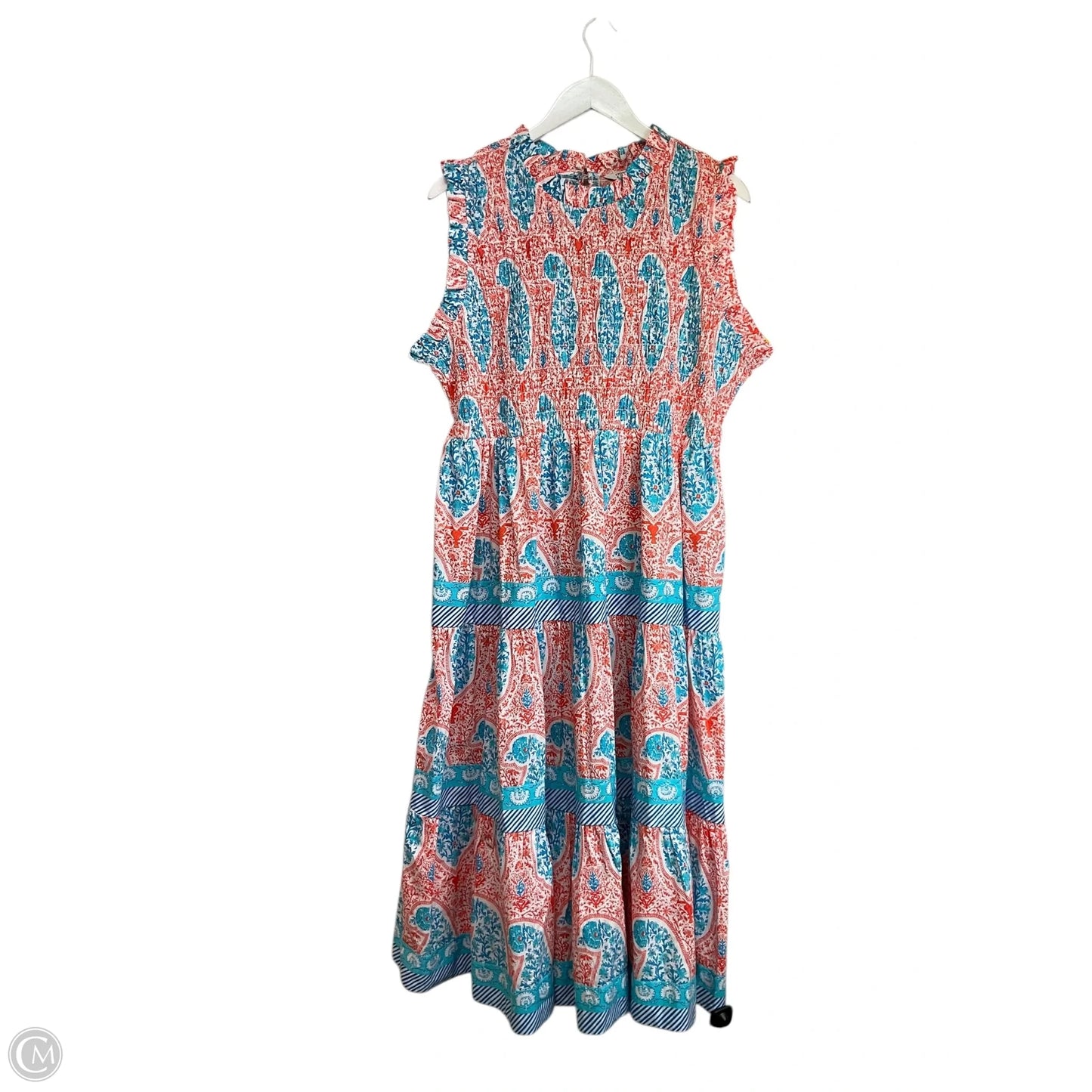 Dress Casual Maxi By Crown And Ivy In Blue & Orange, Size: 16