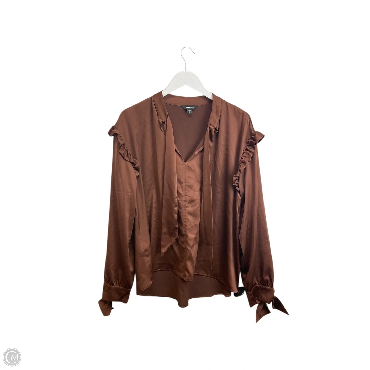 Top Long Sleeve By Express In Brown, Size: M