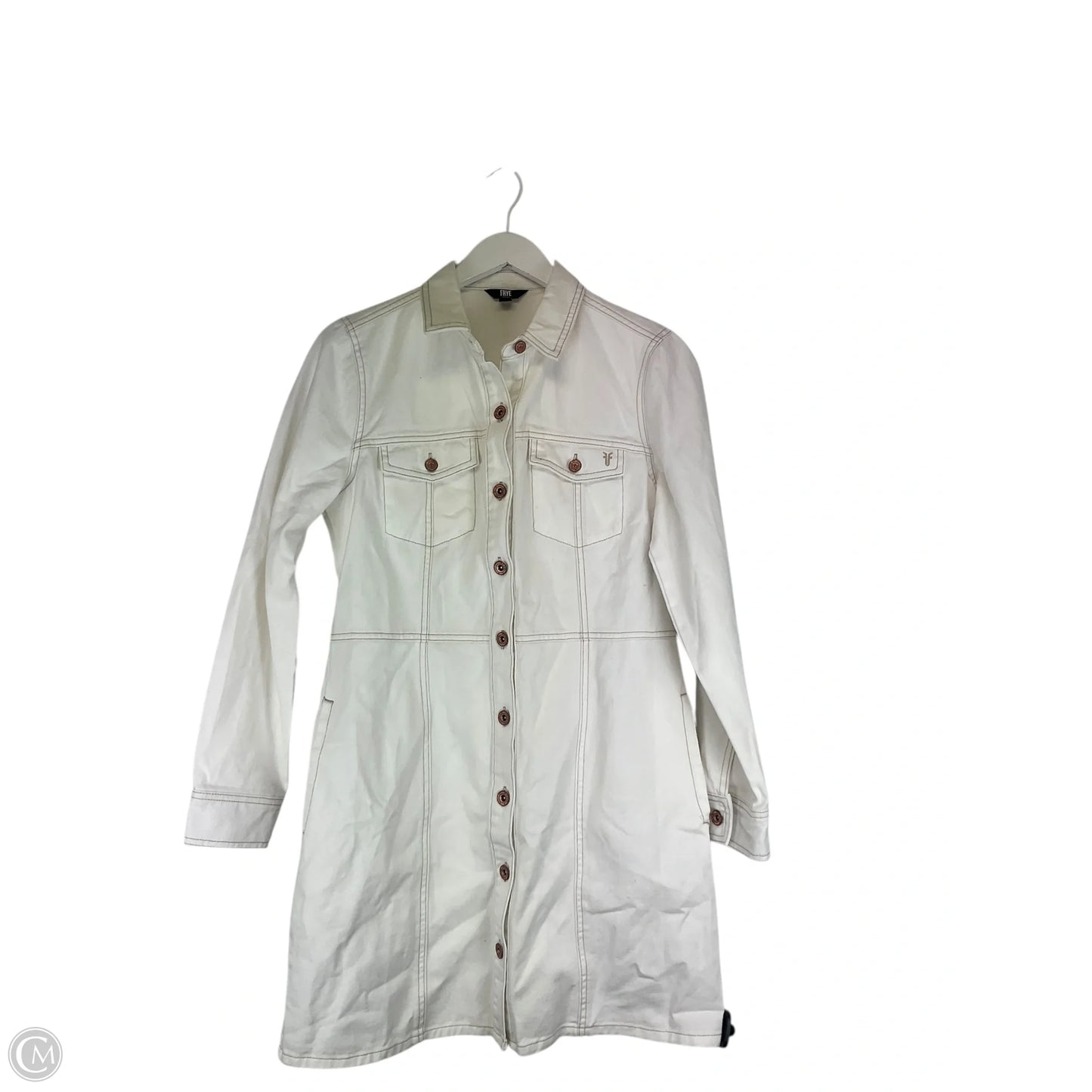 Dress Designer By Frye In White Denim, Size: M