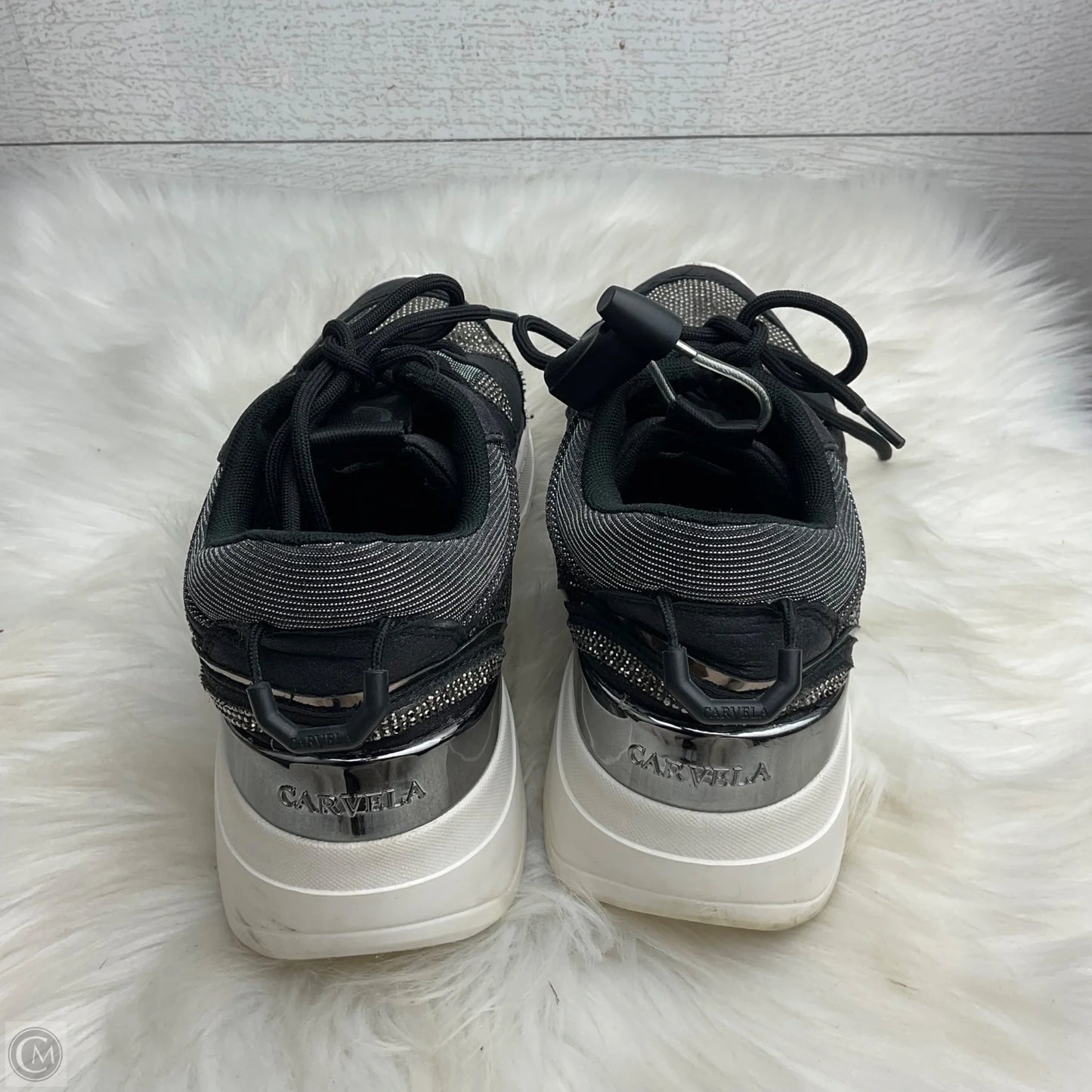 Shoes Athletic By Carvela In Black & Silver, Size: 8.5