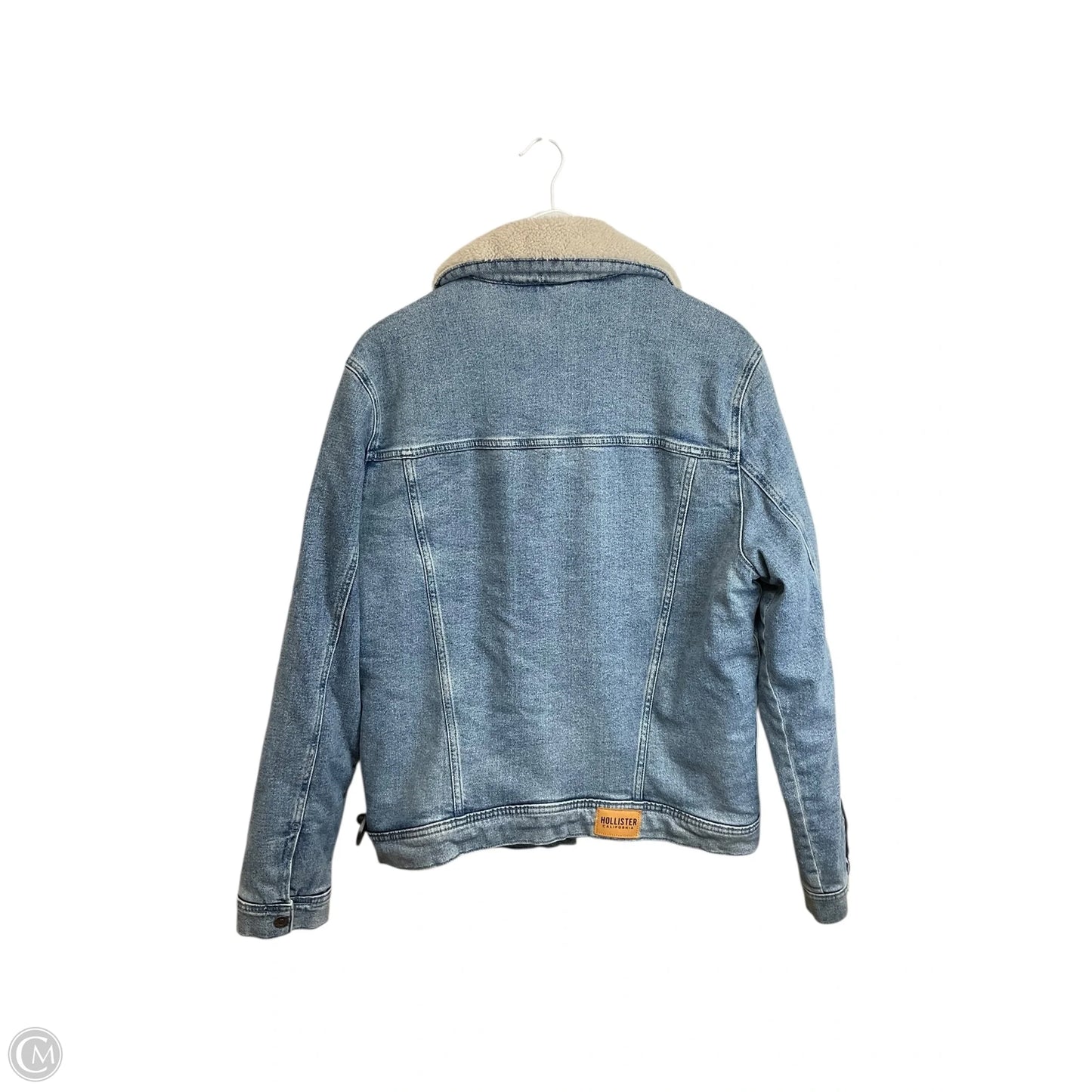 Coat Faux Fur & Sherpa By Hollister In Blue Denim, Size: M